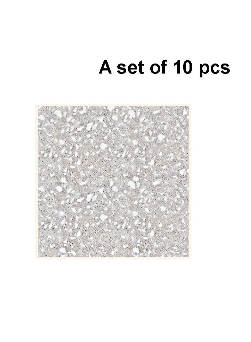 10pcs set Kitchen Oil-proof Terrazzo Stickers Self-adhesive Tile Stove High Temperature Wall Stickers Quartz Stone Wallpaper 30*30cm  - Image 1