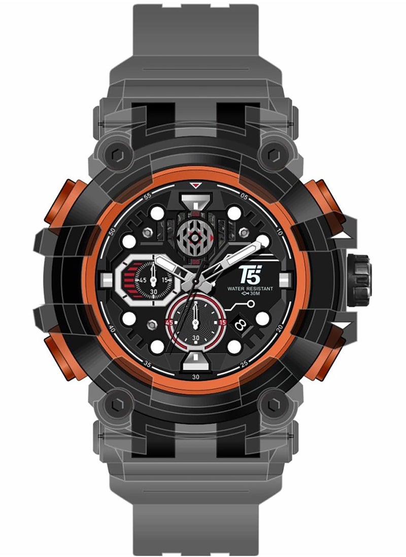 T5 - T5 Mens Chronograph Silicone Strap Watch H4011G - Image 1