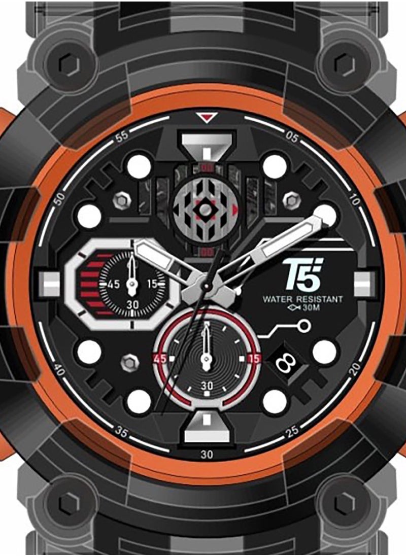T5 - T5 Mens Chronograph Silicone Strap Watch H4011G - Image 1