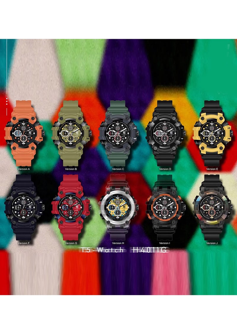 T5 - T5 Mens Chronograph Silicone Strap Watch H4011G - Image 1