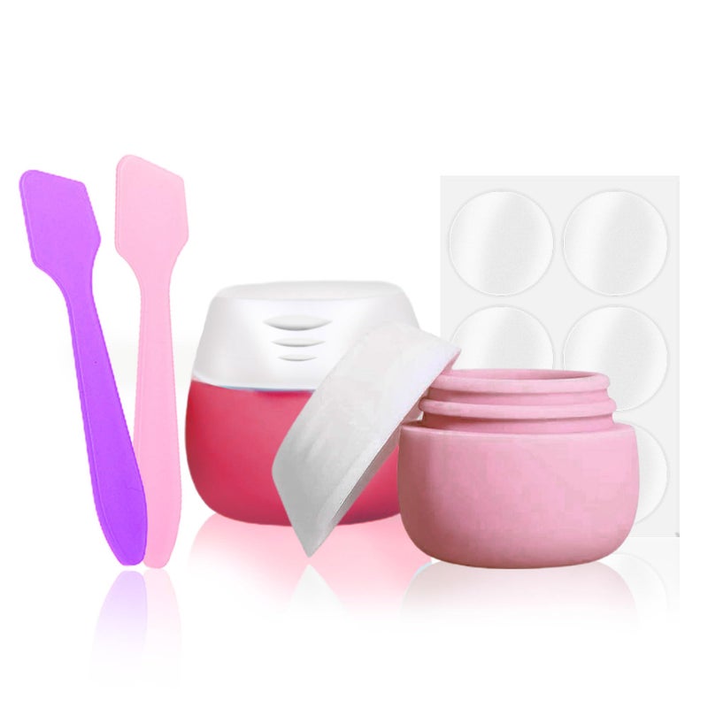 Hession 2pcs of Travel Containers Makeup Organizer Silicone Cream Jars Leak Proof TSA Approved Jars for Cosmetic Lotion Cream Travel Size 07 oz Color 3