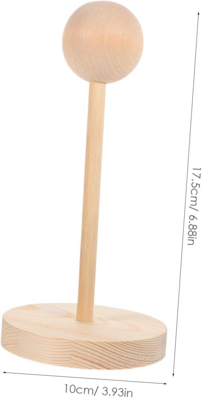 Garneck Professional Wig Stand Holder Wooden Hat Rack Hair Holder for Braiding Doll Display Stand - Image 2