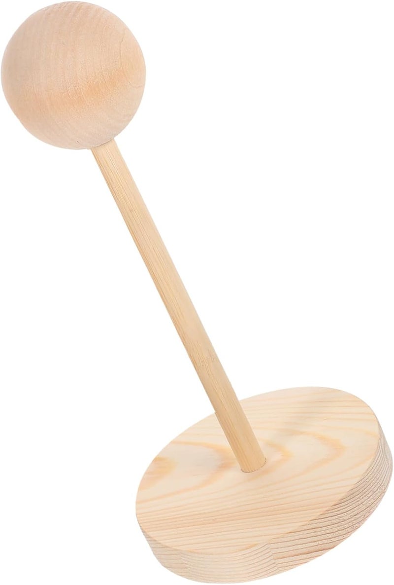 Garneck Professional Wig Stand Holder Wooden Hat Rack Hair Holder for Braiding Doll Display Stand - Image 1