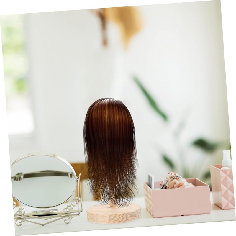 Garneck Professional Wig Stand Holder Wooden Hat Rack Hair Holder for Braiding Doll Display Stand - Image 4