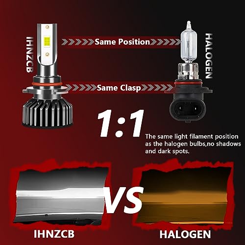 IHNZCB Fit for Chevrolet Silverado 1500(2007-2015) Chevy Silverado 2500 HD 3500 HD(2007-2019) Combo 9005 High Beam H11 Low Beam LED Headlight + 5202/H16 Fog Light Bulbs Kits,6000K Super Brighter - Image 2