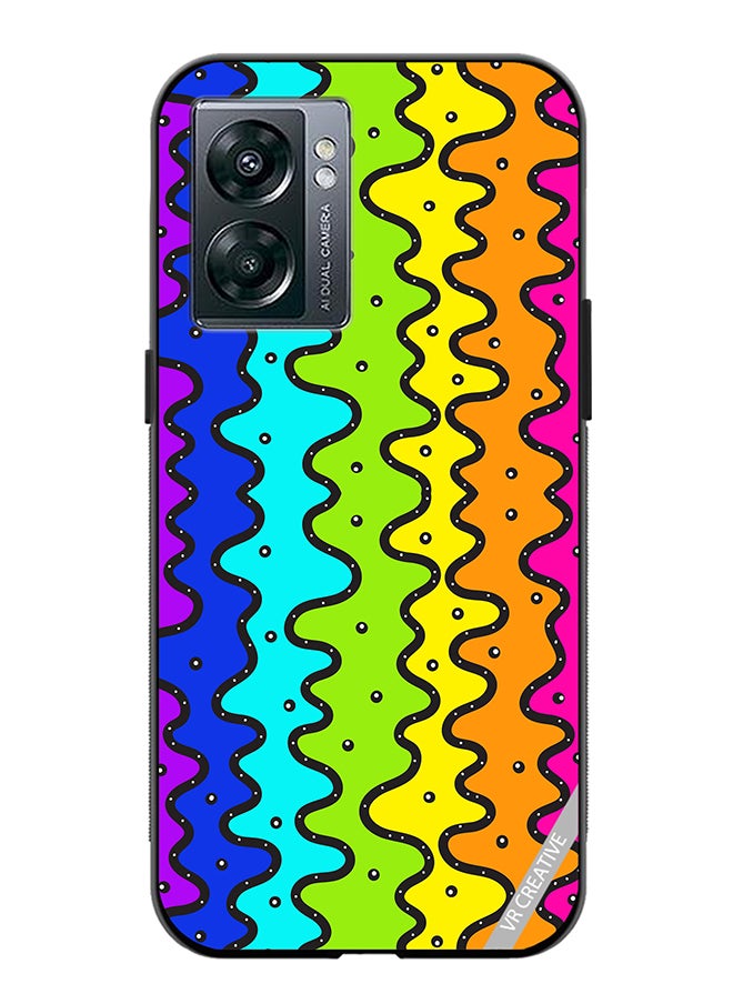 VR CREATIVE Protective Case Cover For Oppo A57 5G Color Strip Design Multicolour  - Image 1