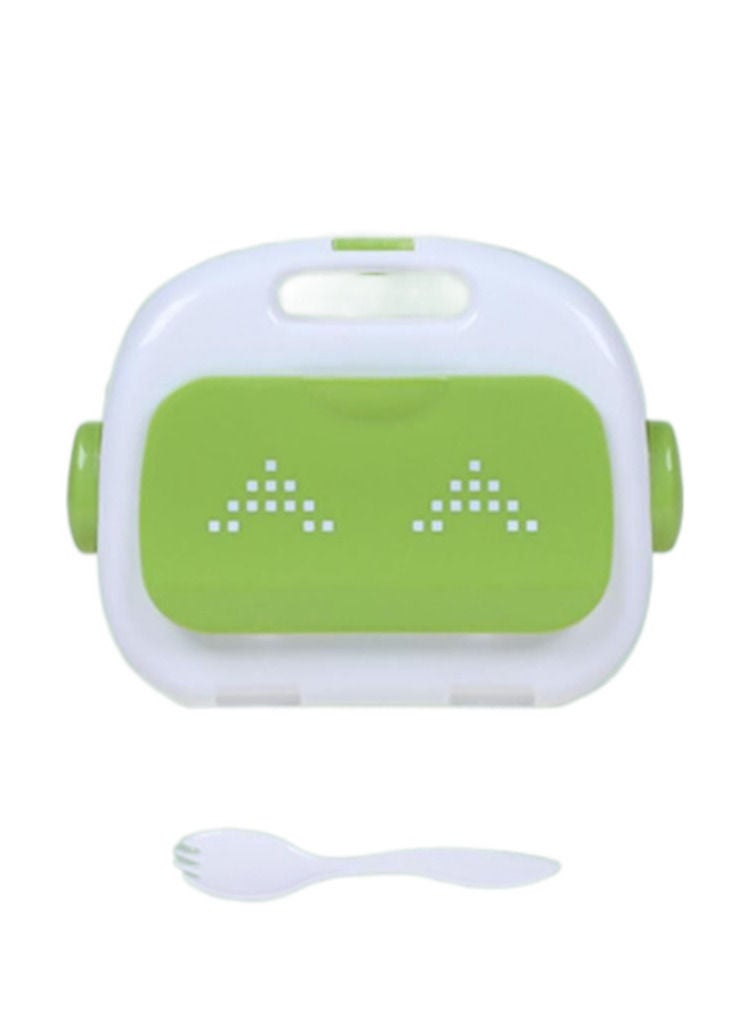 XiuWoo Children's Bento Lunch Box Fresh-Keeping Lunch Box Lunch Plate With Fork-Green  - Image 1