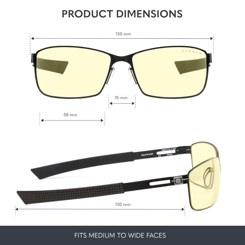 GUNNAR Premium Gaming and Computer Glasses Blocks 65 Blue Light Vayper Onyx Amber Tint - Image 3
