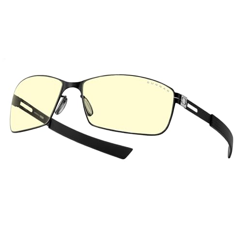 GUNNAR Premium Gaming and Computer Glasses Blocks 65 Blue Light Vayper Onyx Amber Tint - Image 1