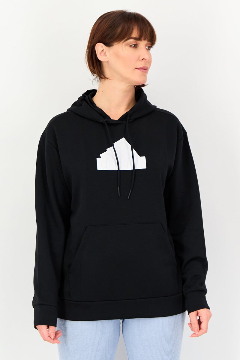 Adidas هودي رياضي نسائي بأكمام طويلة مناسب في الهواء الطلق، أسود - Image 1