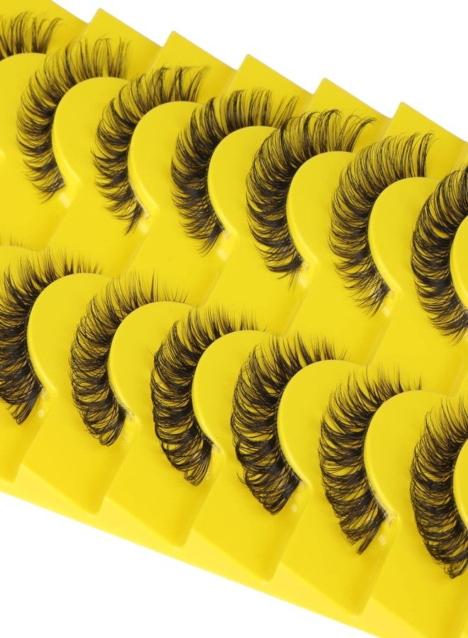 zanlufly False Eyelashes Natural Russian Strip Lashes Wispy Cat Eye Mink Lashes 3D D Curl Fake Eyelashes Lightweight Transparent Band Handmade Reusable Lashes Pack - Image 5