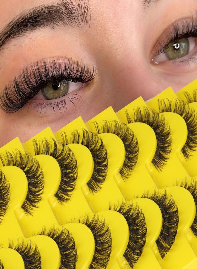 zanlufly False Eyelashes Natural Russian Strip Lashes Wispy Cat Eye Mink Lashes 3D D Curl Fake Eyelashes Lightweight Transparent Band Handmade Reusable Lashes Pack - Image 2