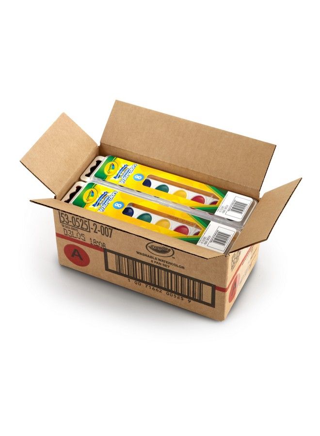 Crayola 8 Pan Set Washable Watercolors 12 Pack Kids Indoor Activities At Home - Image 3