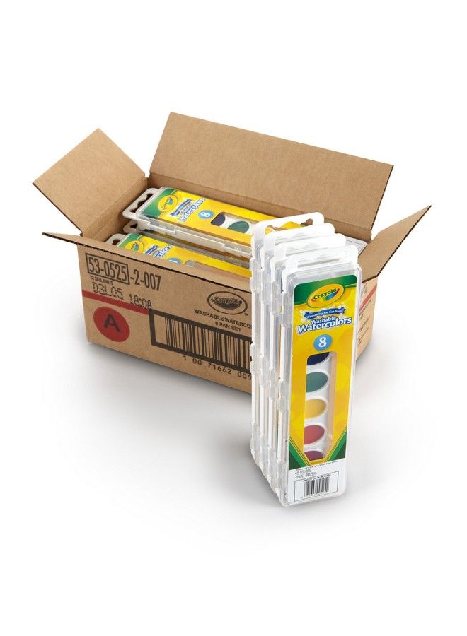 Crayola 8 Pan Set Washable Watercolors 12 Pack Kids Indoor Activities At Home - Image 4