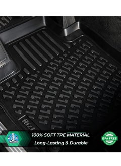 RIZLINER RizLiner Hyundai Accent 2018-2023 Floor Mats 3D Custom Fit Compatible with  Car Mats Laser Measured 1st & 2nd Row Floor Liners All Weather Non-Slip (Black)  - Image 2