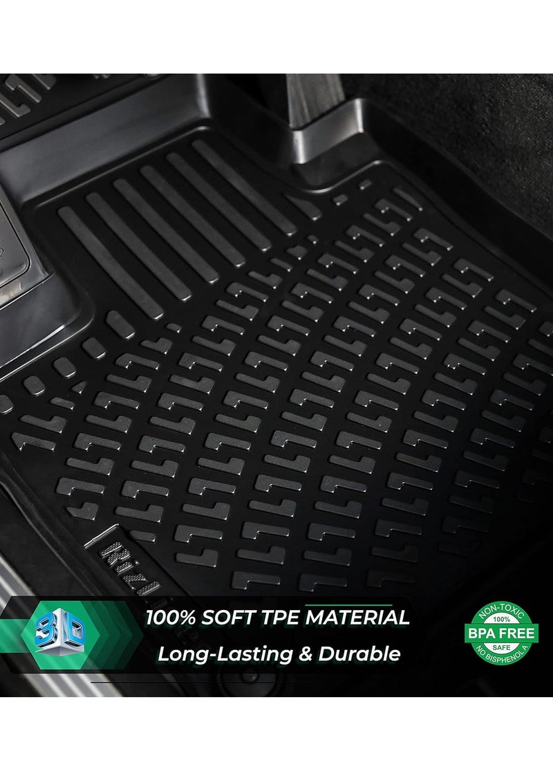 RIZLINER - RizLiner Hyundai Accent 2018-2023 Floor Mats 3D Custom Fit Compatible with  Car Mats Laser Measured 1st & 2nd Row Floor Liners All Weather Non-Slip (Black) - Image 1
