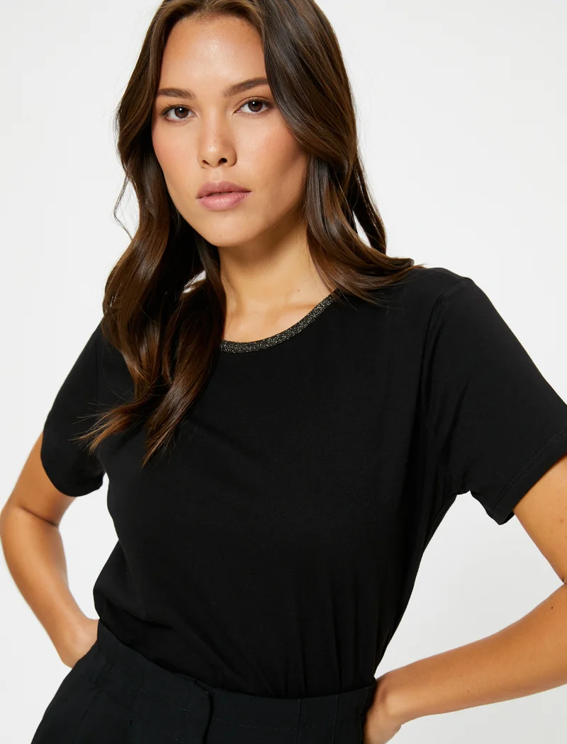 Koton Glitter Detail T-Shirt
