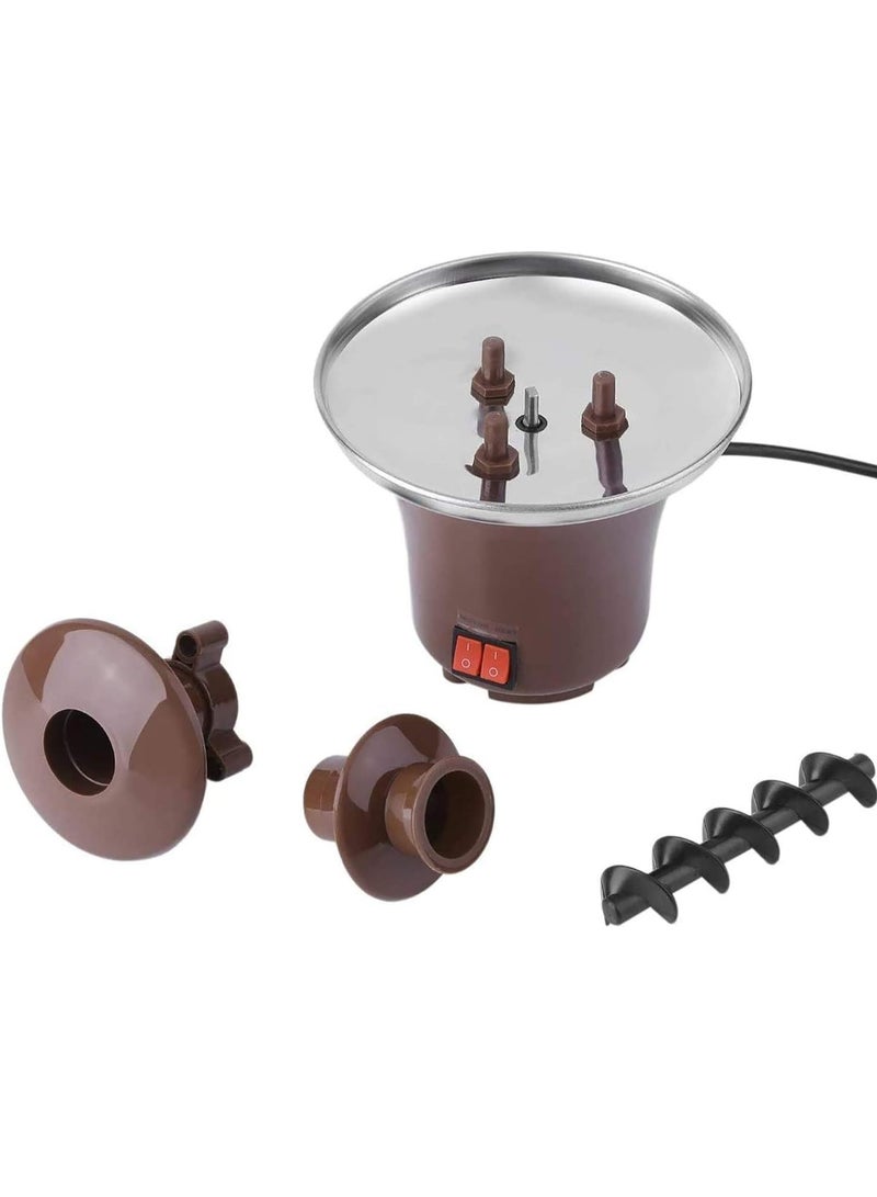 معرض الأعياد نافورة شوكولاتة صغيرة جديدة بثلاث طبقات تصميم إبداعي تذوب الشوكولاتة مع آلة فوندو للتدفئة يمكنك صنعها بنفسك وعاء صغير لشلال المياه والقهوة - Image 5