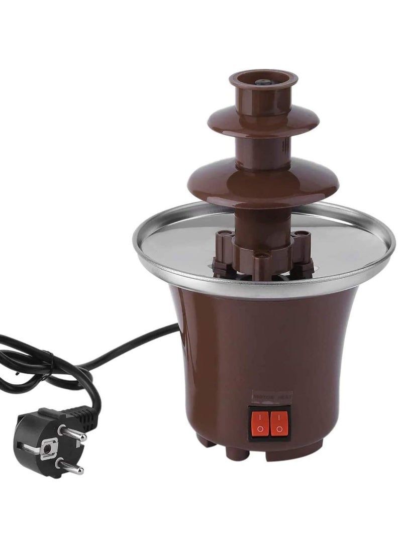 معرض الأعياد نافورة شوكولاتة صغيرة جديدة بثلاث طبقات تصميم إبداعي تذوب الشوكولاتة مع آلة فوندو للتدفئة يمكنك صنعها بنفسك وعاء صغير لشلال المياه والقهوة - Image 2