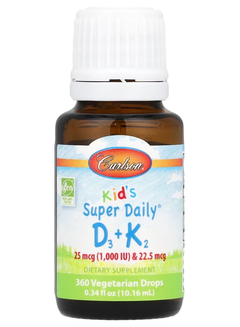 كارلسون‏ للأطفال Super Daily فيتامينات (د3)+(ك2) 25 مكجم (1,000 وحدة دولية) و22.5 مكجم، 0.34 أونصة سائلة (10.16 مل) - Image 3