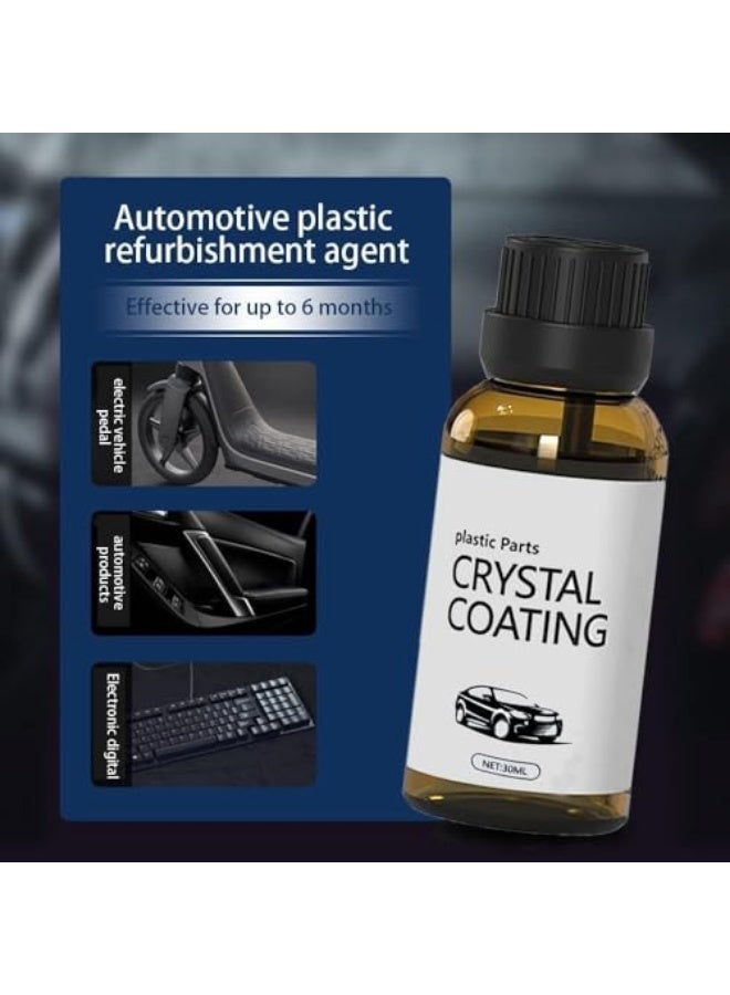 طلاء كريستالي لإعادة تجديد البلاستيك للسيارات والدراجات – DISENO سائل ترميم PVC سعة 30 مل – منظف ومُلمّع لأجزاء التابلوه والبلاستيك الداخلي والخارجي - Image 2
