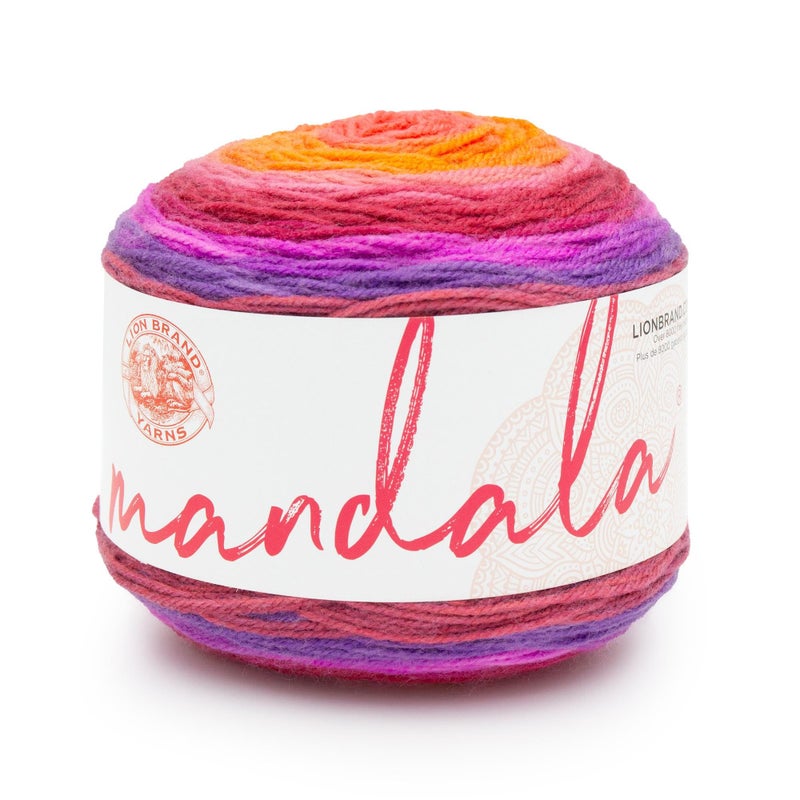 Lion Brand Yarn Multicolor Varigated Mandala Yarn for Crocheting and Knitting Craft Yarn Andorian 1 Pack