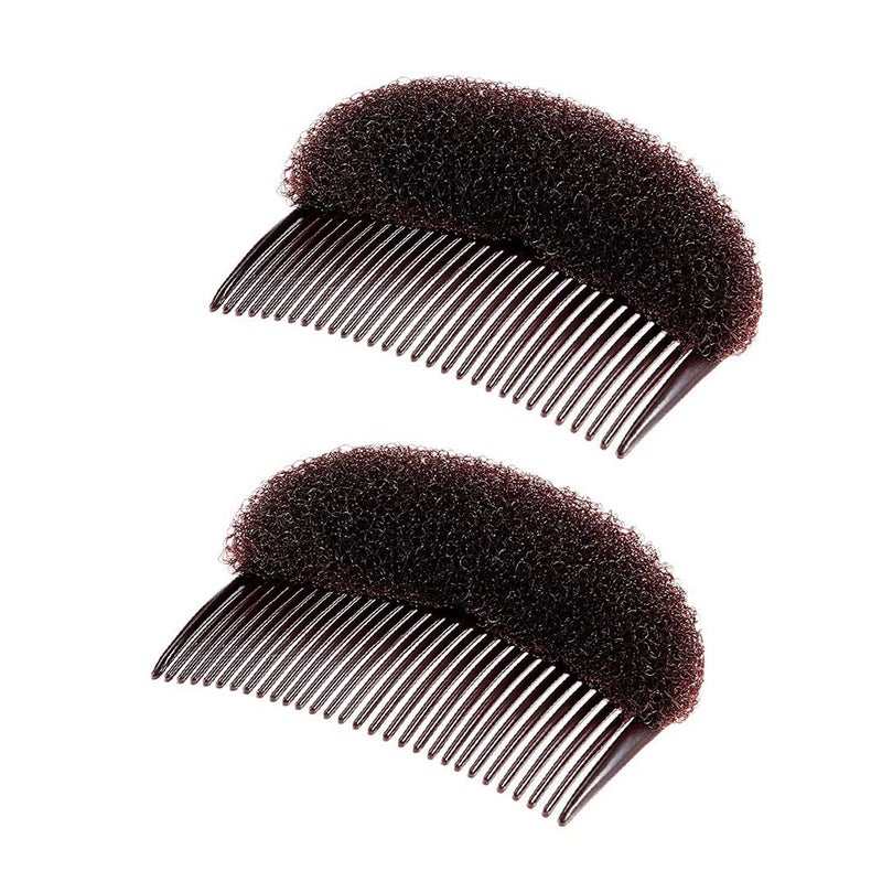 Elandy 2PCS 29 Teeth Hair Fringe Volume Bump Up Inserts ToolsHair Pin Hair Styling Clip Hair Charming Insert Do Beehive Tool Maker Hair Comb Hair Style Accessories Brown