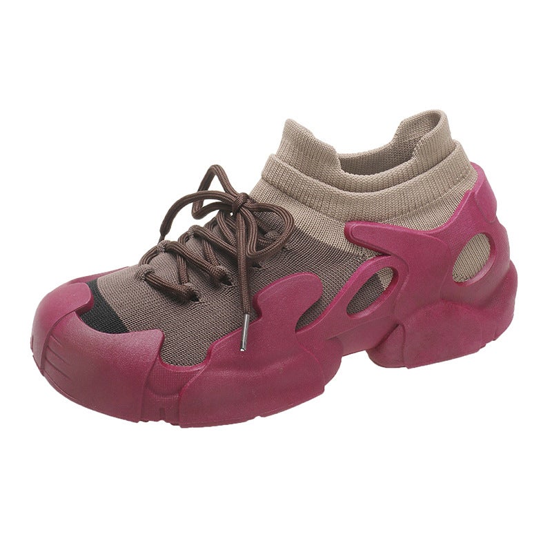 Couple Sneaker Summer Woven Mesh Breathable Socks Shoes Mountaineering Non-Slip Shoes Explosions Daddy Shoes - Image 1