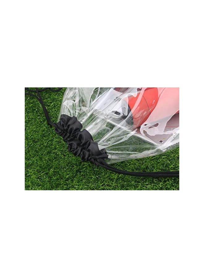 S-TOP 2 Pieces Clear Drawstring Bags, Waterproof Small Clear Bag for Stadium Colleges Sport Event Work Concert Security Approved - Image 2