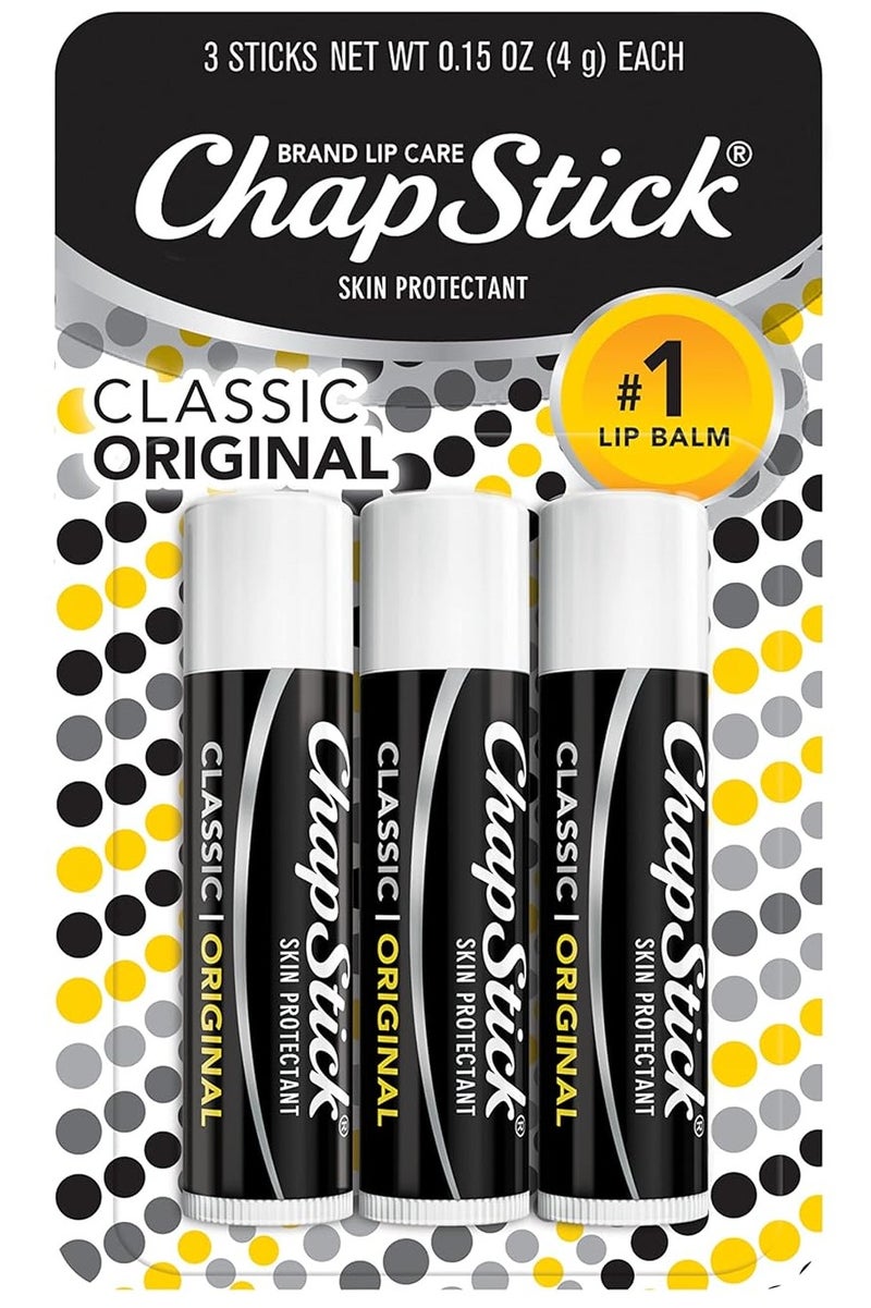 تشابستيك مرطب شفاه كلاسيك أوريجينال فلافور لحماية البشرة ، 3 قطع من 1 - Image 1