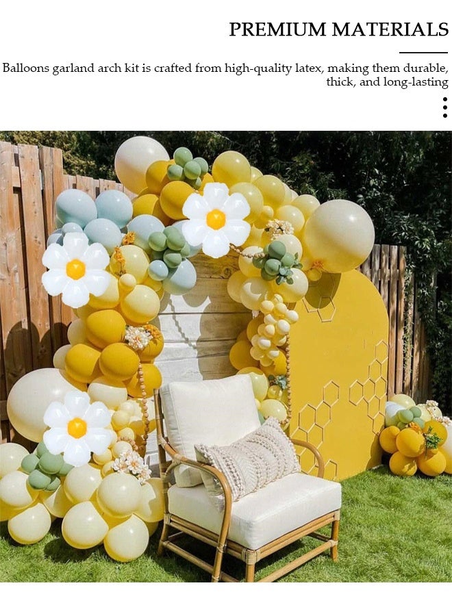 DUNISO 107PCS Balloon Garland Arch Kit Metallic Yellow Blue Latex Balloons Set For Baby Wedding Birthday Party Background Decorations School Opening Ceremony - Image 3