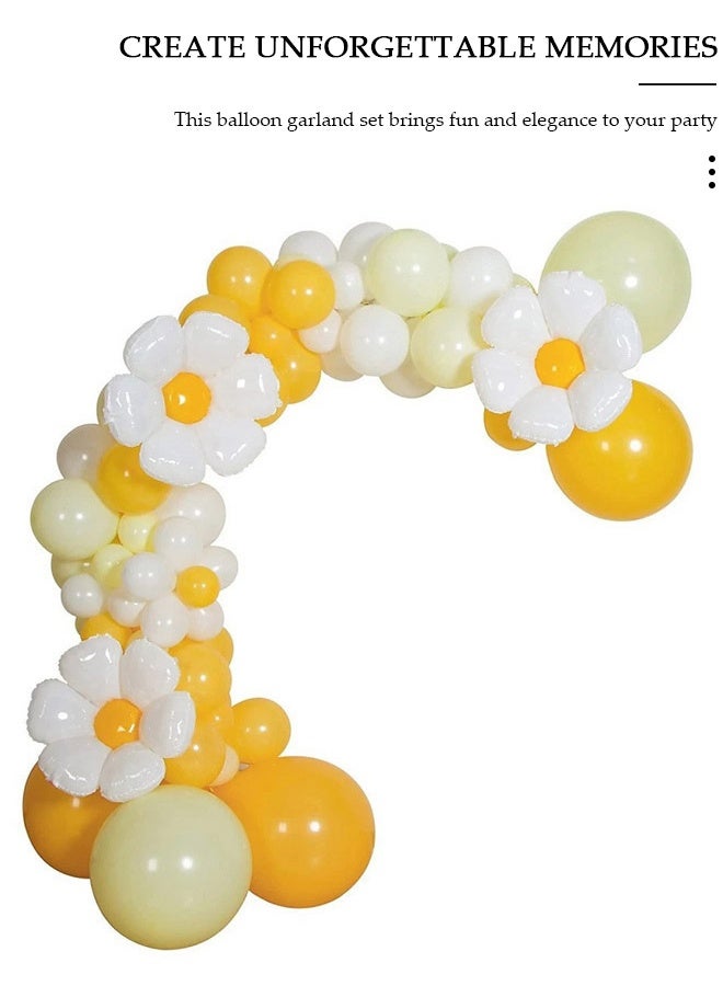 DUNISO 107PCS Balloon Garland Arch Kit Metallic Yellow Blue Latex Balloons Set For Baby Wedding Birthday Party Background Decorations School Opening Ceremony - Image 4