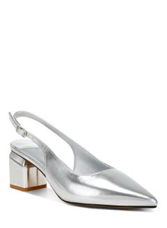 London Rag Metallic Faux Leather Slingback Sandals in Silver  - Image 2