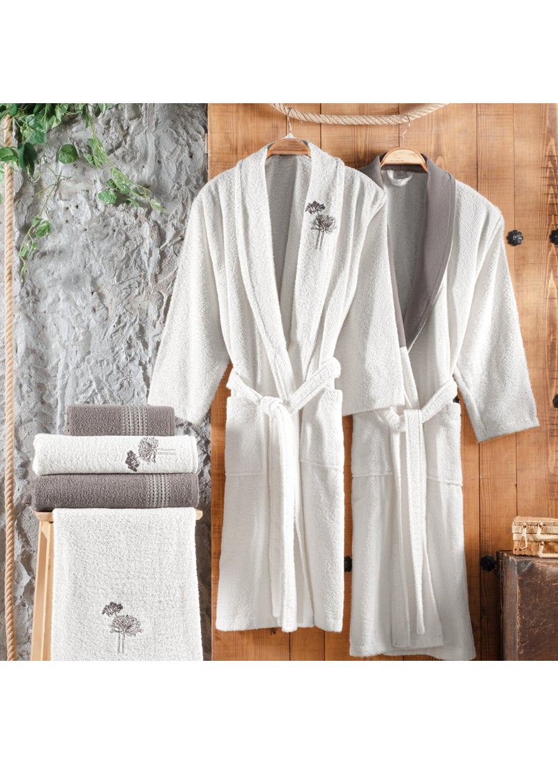 Schafer Mira Embroidered Bathroom Set 6 Pieces-Ecru/beige 