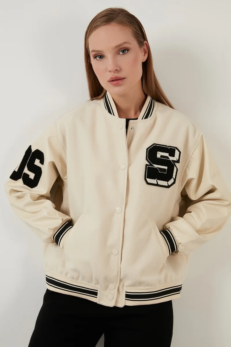Lela Oversize College Collar Pocket Bomber Coat Women's Coat 42190903