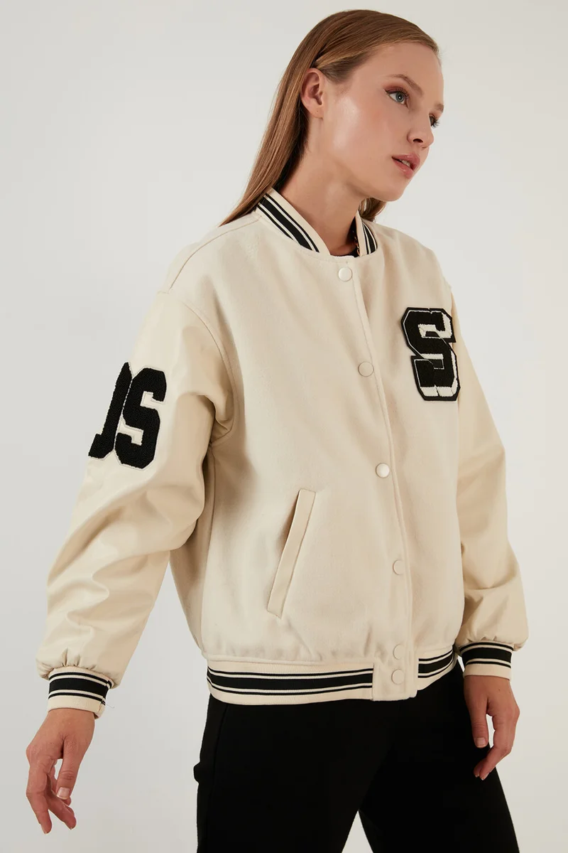 Lela Oversize College Collar Pocket Bomber Coat Women's Coat 42190903