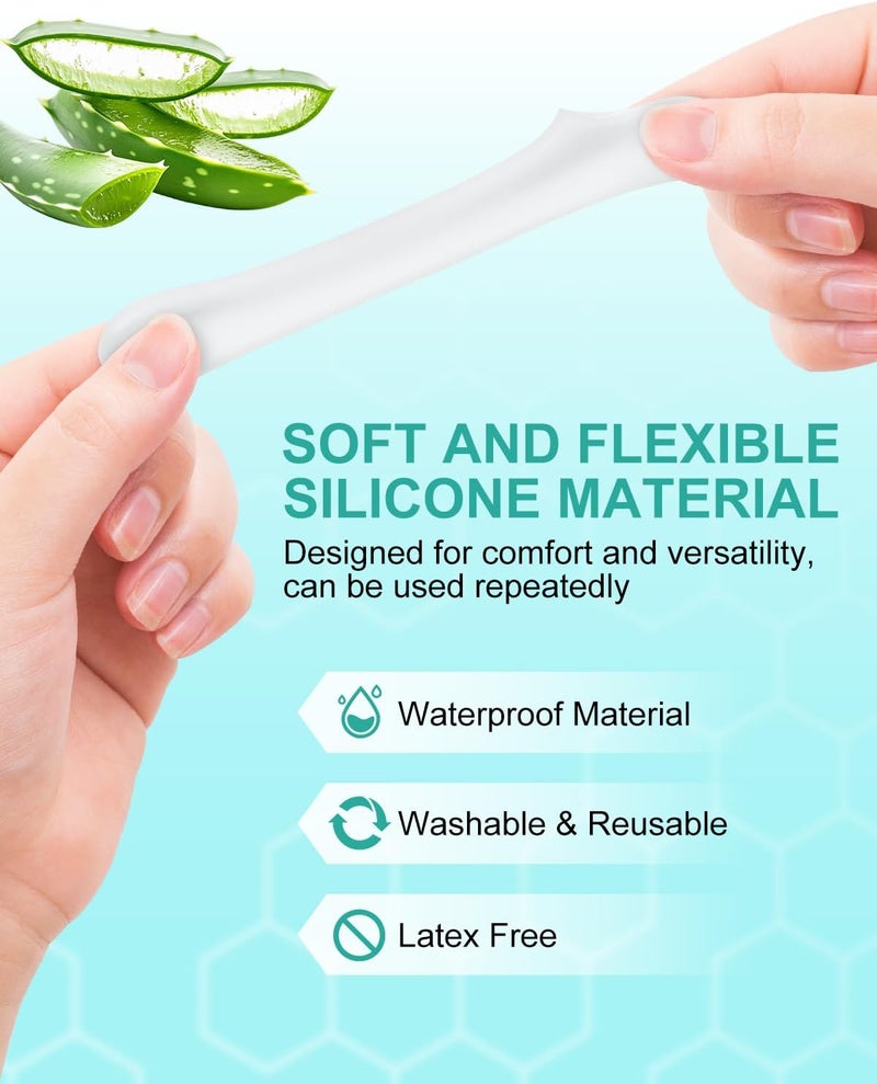 16-Pack Silicone Toe Protectors and Caps, Gel Toe Covers Bandage Sleeves for Women & Men Pain Relief, Cushion Pads for Corns, Calluses, Blisters, Toenails Loss(Clear, Mixed Sizes, 4L+8M+4S) - Image 3