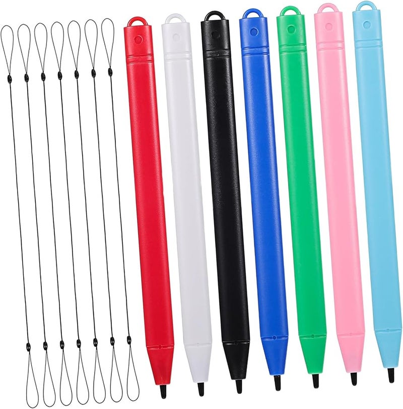 Tehaux 7 Pcs LCD Drawing Board Stylus Pens with Tether Lightweight Portable for Touchscreen Tablets - Image 1