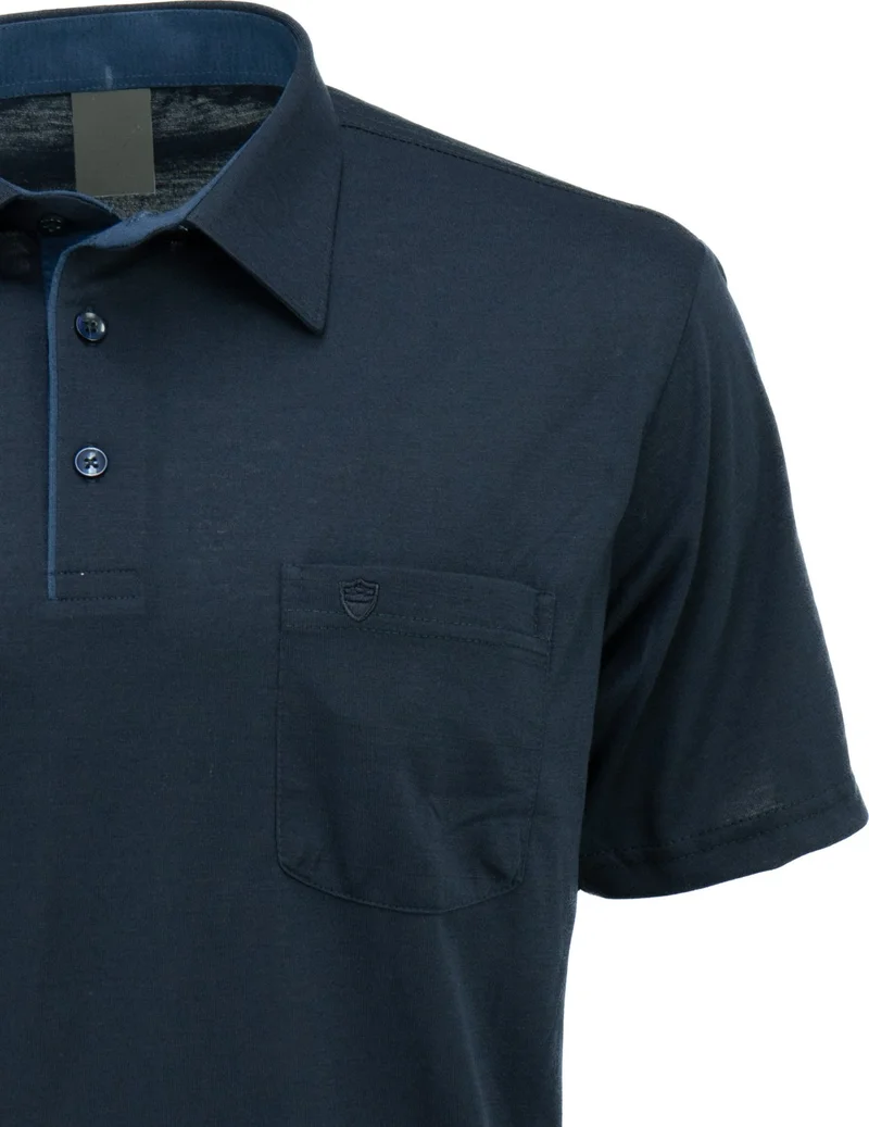 Oppland Men's Shirt Collar Pocket Short Sleeve Normal Cut Full Pattern Premium Cotton Fabric T-Shirt