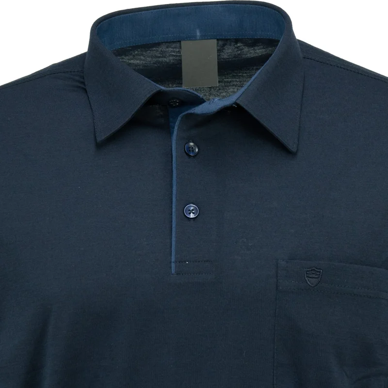 Oppland Men's Shirt Collar Pocket Short Sleeve Normal Cut Full Pattern Premium Cotton Fabric T-Shirt