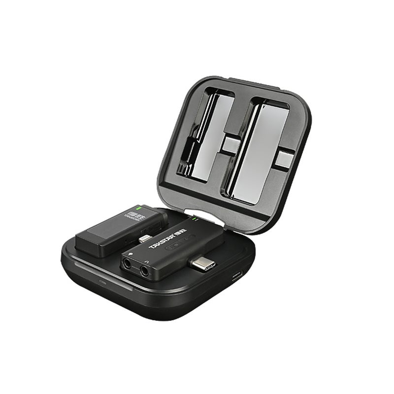 TAKSTAR V4 One-Trigger-One 2.4G Wireless Microphone Clip-on Mic Real-Time Monitoring 120M Transmission with Charging Case 32GB TF Card 3-in-1 Receiver for DSLR Camera Camcorder iOS Android Devices - Image 1