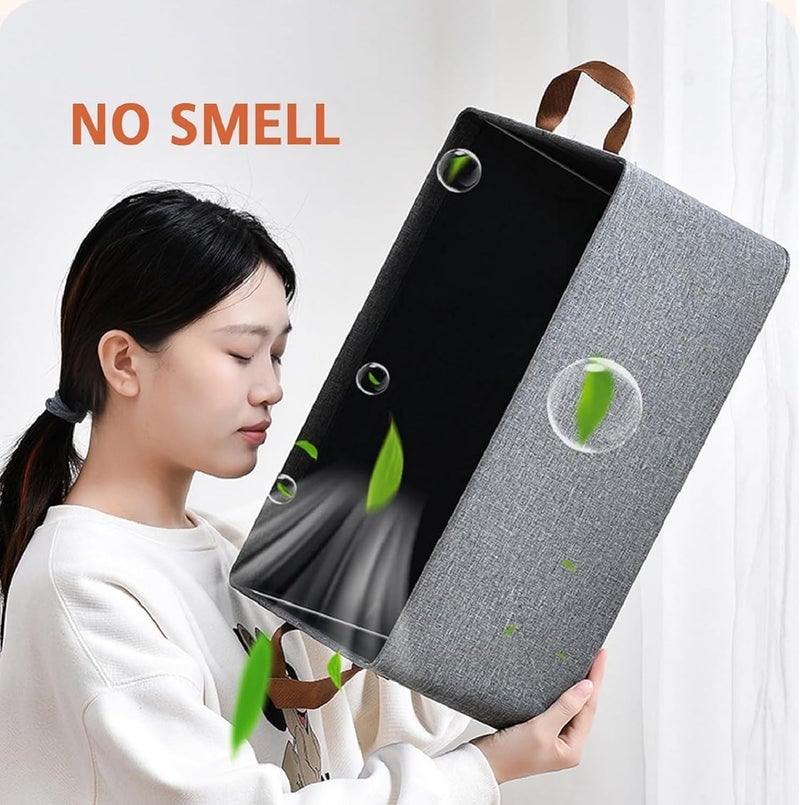 VONITY VONITY cloth organiser 4pcs Store Wardrobe Organizer For Clothes With Metal Fram cloth box Foldable Storage Box Clothing Storage Boxes For Pants Shirt Sweaters Jeans Socks etc pack of 4 - Image 4