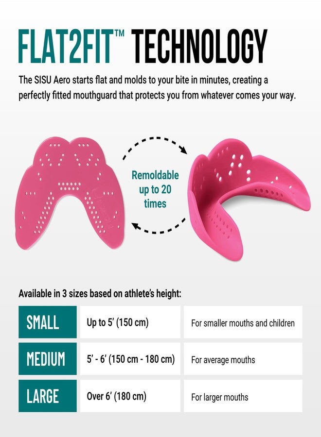 SISU Aero Small Mouthguard, Hot Pink - 1.6mm Thin - Custom-Molded Fit - Slim Design - Remoldable Up to 20 Times - for Team Sports - Non Toxic - Image 4
