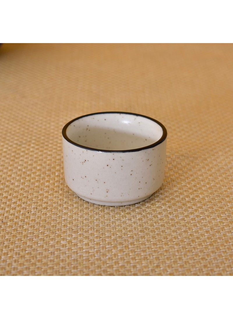 Kunhar KunhaR Ceramic Sauce Holder 56 ML 4 Pieces White Matt Black Border  - Image 3