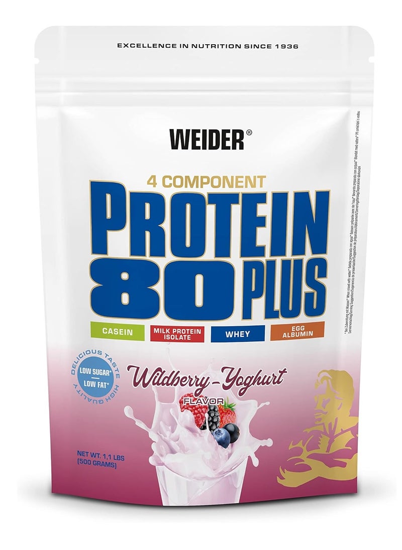 Weider - Weider Protein 80 Plus Milk Protein Isolate Wildberry-Yogurt Flavor 500G - Image 1
