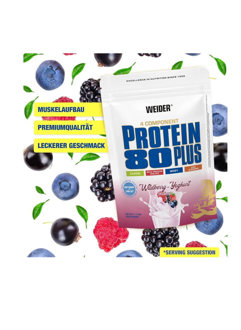 Weider - Weider Protein 80 Plus Milk Protein Isolate Wildberry-Yogurt Flavor 500G - Image 1