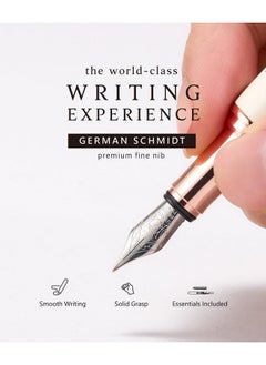 ARTEX Luxury Fountain Pen Set With Stand - Museum Art Collections - Crafting Timeless Beauty - The Best Gift & Office Desk Decor, German Schmidt Fine Nib, Solid Metal & Marble Texture  - Image 3