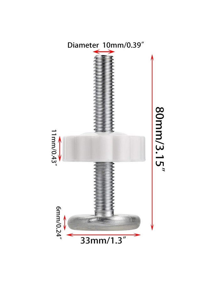 OwnMy - OwnMy M10(10mm/0.39") Gate Adapter 4PCS Gate Threaded Spindle Rod Accessory Pressure Gate Replacement Parts Screw Mounted Bolts Kit for Pets Gates Stair Railing Gates, White - Image 1