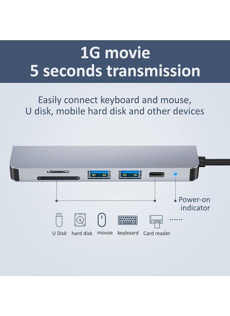 Youque - 6 in 1 Laptop Docking Station Hub Multiport Adapter - Image 1