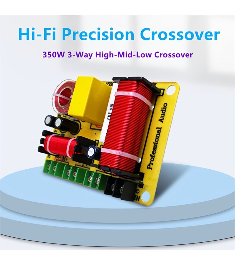 مقسم تردد عالي الطاقة بقدرة 350 وات متوافق مع أنظمة HiFi، نظام تصريف صوتي احترافي مزود بمرشحات منخفضة ومتوسطة وعالية، مجال صوتي واسع لأنظمة المسرح المنزلي ومتعدد السماعات (قطعة واحدة). - Image 1
